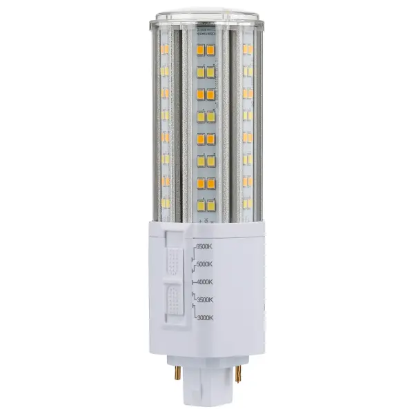 Designed to deliver impressive brightness, LED High Lumen PL Lamps outshine traditional fluorescents. The G24d base allows for seamless replacement of outdated fixtures, providing a hassle-free upgrade. With their advanced ballast bypass Type B technology, compatibility concerns are a thing of the past. Enjoy uniform illumination with a wide 300 degree beam angle, ensuring comprehensive coverage in any space. These lamps are engineered to withstand damp environments, making them ideal for various applications. Plus, they are rated for enclosed fixtures, ensuring optimal performance and safety. - alternate view