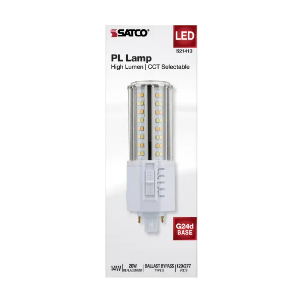 14 Watt LED PL - CCT Selectable - Lumens Selectable - Type B - Ballast Bypass - White Finish - 120/277 Volt - Image 12