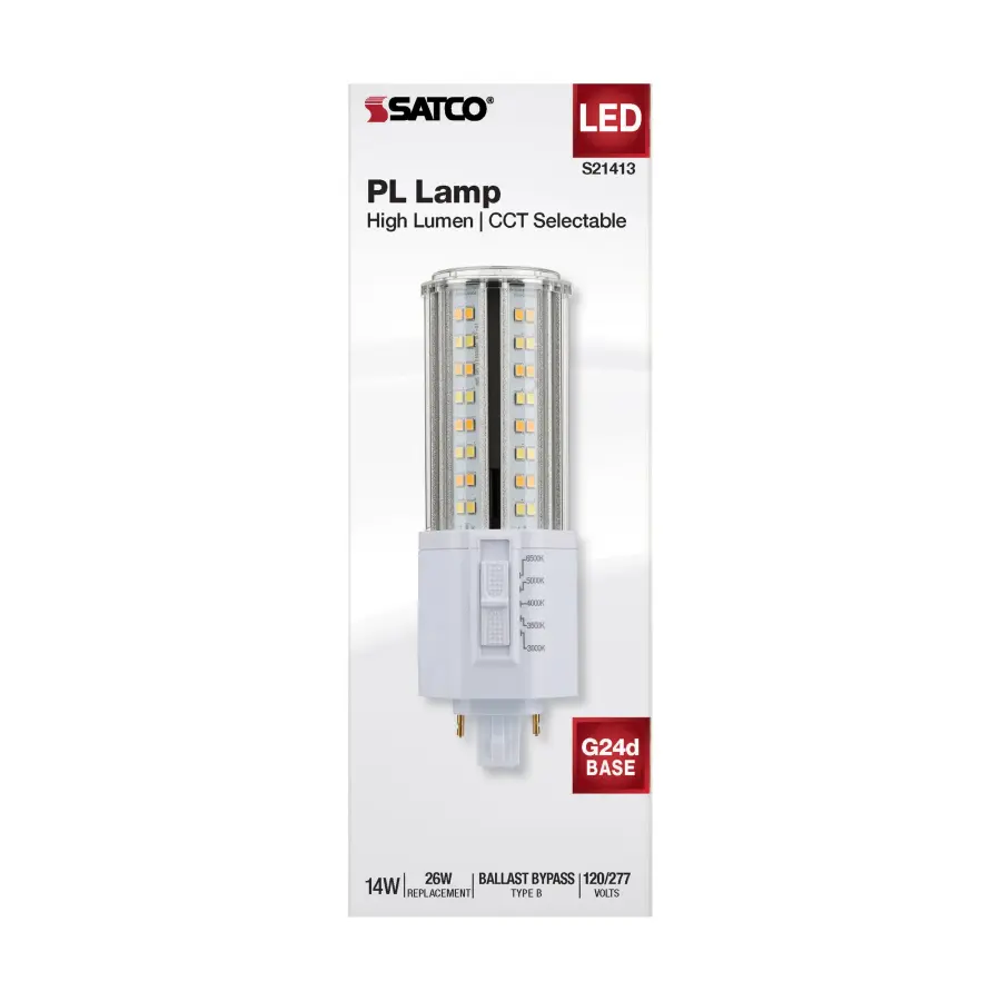 14 Watt LED PL - CCT Selectable - Lumens Selectable - Type B - Ballast Bypass - White Finish - 120/277 Volt - Image 12