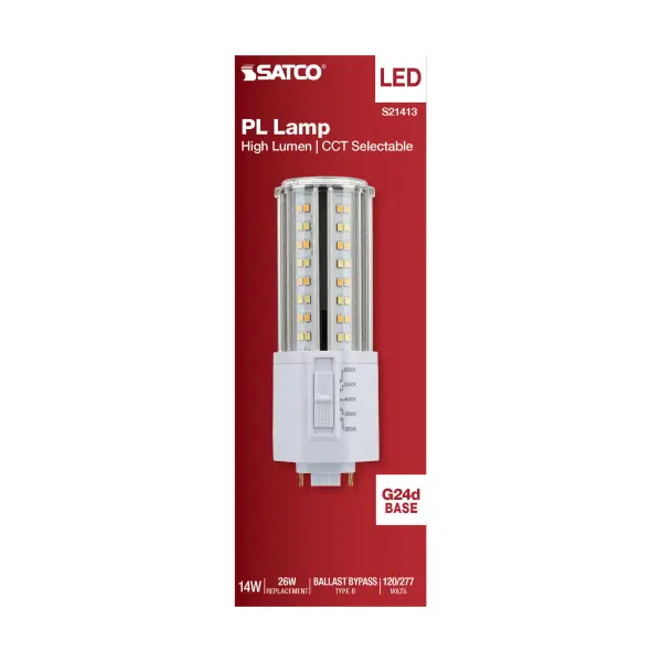 14 Watt LED PL - CCT Selectable - Lumens Selectable - Type B - Ballast Bypass - White Finish - 120/277 Volt - Image 13