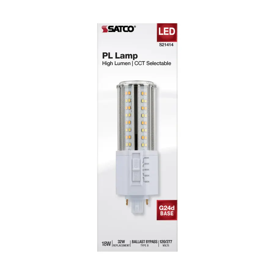 18 Watt LED PL - CCT Selectable - Lumens Selectable - Type B - Ballast Bypass - White Finish - 120/277 Volt - Image 12