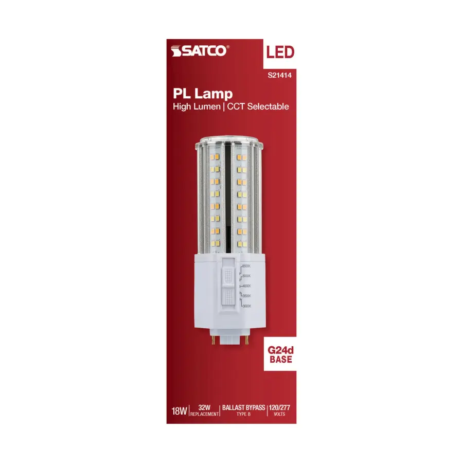 18 Watt LED PL - CCT Selectable - Lumens Selectable - Type B - Ballast Bypass - White Finish - 120/277 Volt - Image 13