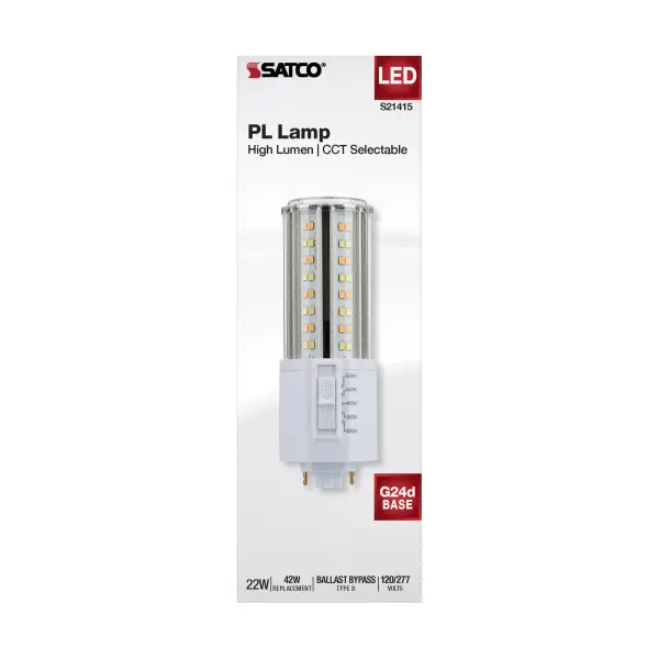 22 Watt LED PL - CCT Selectable - Lumens Selectable - Type B - Ballast Bypass - White Finish - 120/277 Volt - Image 12