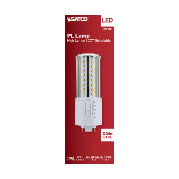 22 Watt LED PL - CCT Selectable - Lumens Selectable - Type B - Ballast Bypass - White Finish - 120/277 Volt - Image 13
