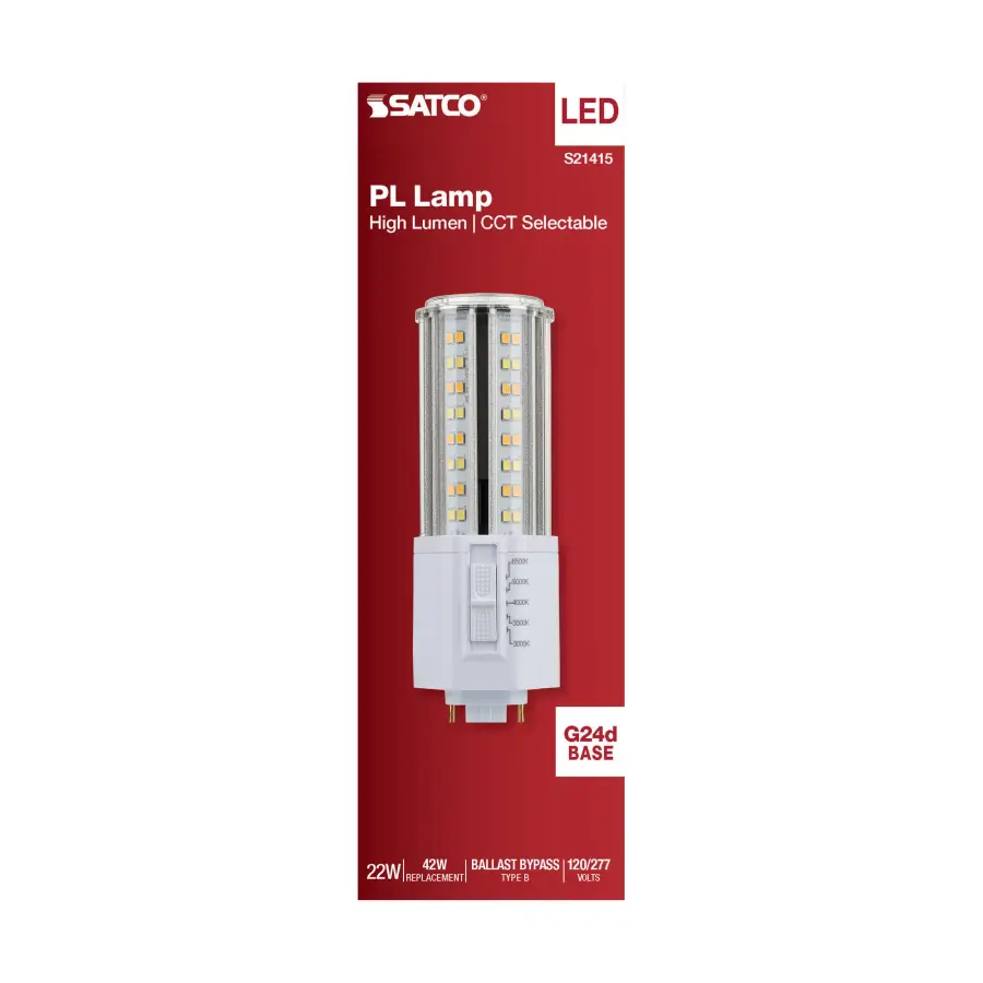 22 Watt LED PL - CCT Selectable - Lumens Selectable - Type B - Ballast Bypass - White Finish - 120/277 Volt - Image 13