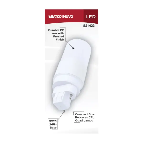 5 Watt - PL LED: GX23 Base - Frost Finish - Type A/B Dual Ballast - 4000K - 120-277 Range Voltage - Image 5