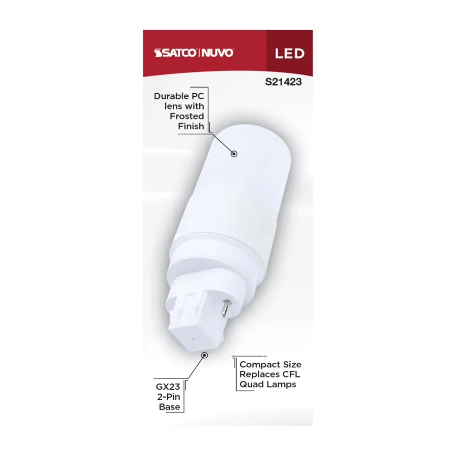 5 Watt - PL LED: GX23 Base - Frost Finish - Type A/B Dual Ballast - 4000K - 120-277 Range Voltage - Image 5