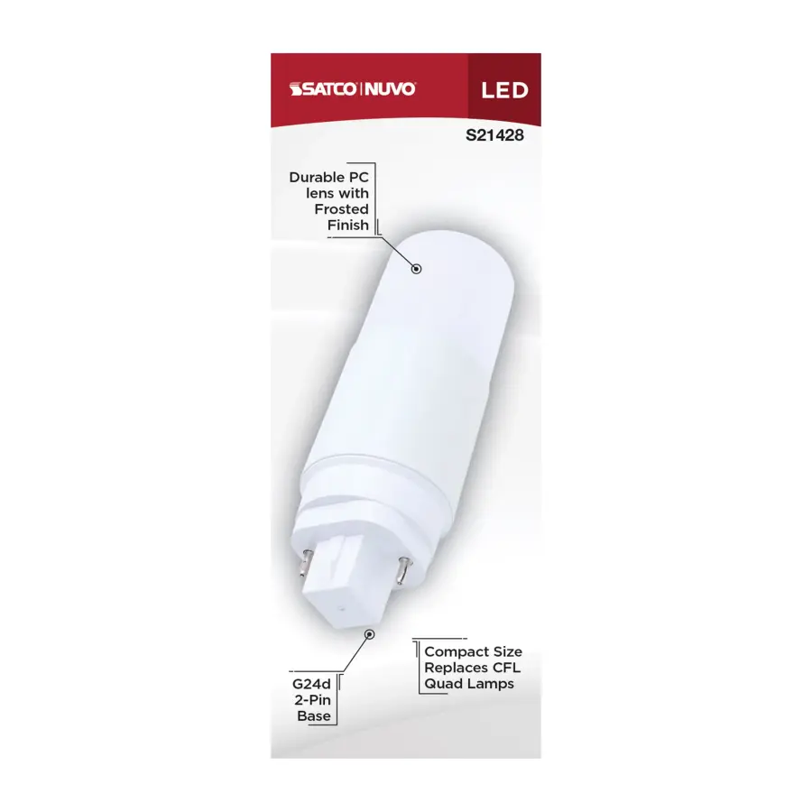 7 Watt - PL LED: G24D Base - Frost Finish - Type A/B Dual Ballast - 4000K - 120-277 Range Voltage - Image 5