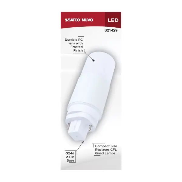 7 Watt - PL LED - G24D Base - Frost Finish - Type A/B Dual Ballast - 5000K - 120-277 Range Voltage - Image 5
