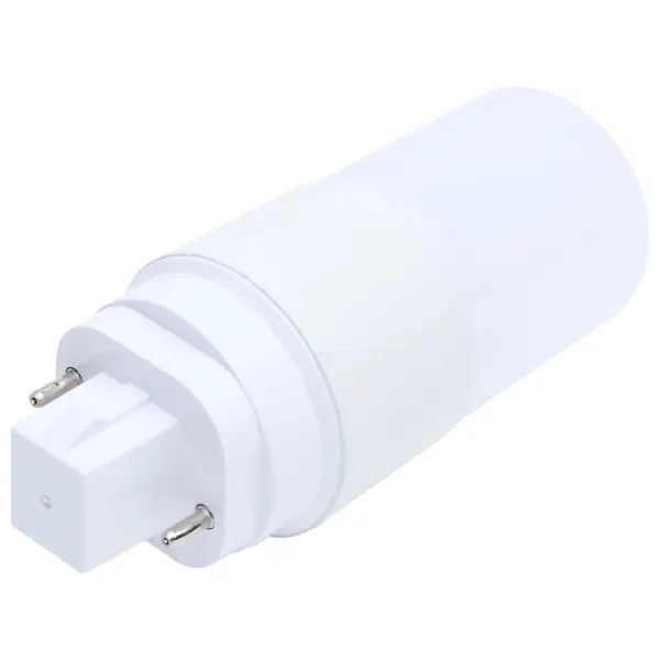 SATCO NUVO's CFL replacement lamps deliver reliable, energy-efficient performance in a compact and versatile PL shape. This comprehensive line offers 5W or 7W options to replace 13W, 18W, or 26W CFLs, with dedicated color temperatures from 2700K to 5000K and lumen outputs ranging from 580 to 910. A+B dual mode ballast compatibility ensures flexibility for both plug-and-play and ballast bypass installations. Constructed with durable aluminum and plastic and finished with a frosted lens, they provide even, glare-free illumination in any universal operating position. Damp location rated with a 50,000-hour lifespan and backed by a 5-year warranty; these non-dimmable lamps are built for lasting performance. GX23 and G24d base options make them an ideal solution for a wide range of CFL retrofit applications. - alternate view