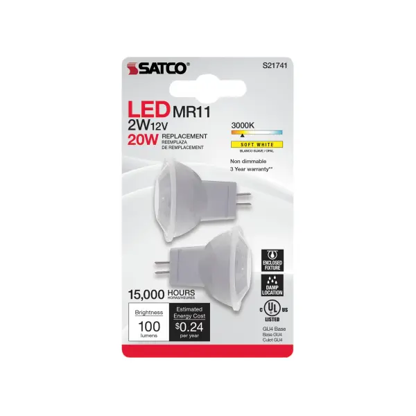 SATCO NUVO's LED Mini-Reflectors are a direct replacement for outdated Halogen lamps. Offered in MR11 with GU4 base, and MR16 with GU5.3 and GU10 bases, these lamps will easily fit into existing fixtures to upgrade down lighting, accent lighting and pendant lighting. Choose a dimmable model for additional customization of any indoor residential or commercial space. - alternate view