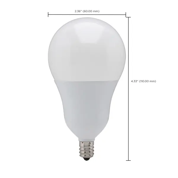 9.8 Watt - A19 LED - 3000K - Candelabra base - 220 deg. Beam Angle - 120 Volt - Image 8