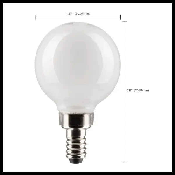 4.5 Watt G16.5 LED Filament - White - Candelabra Base - 2700K - 350 Lumens - 120 Volt - 2-Pack - Image 6