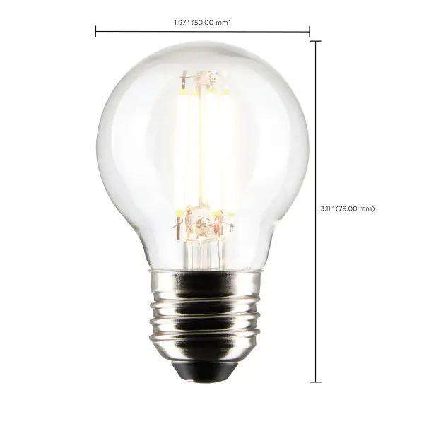 4 Watt G16.5 LED Filament - Clear - Medium Base - 2700K - 350 Lumens - 120 Volt - 2-Pack - Image 6