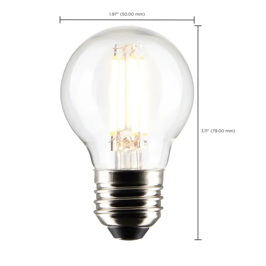 4 Watt G16.5 LED Filament - Clear - Medium Base - 2700K - 350 Lumens - 120 Volt - 2-Pack - Image 6