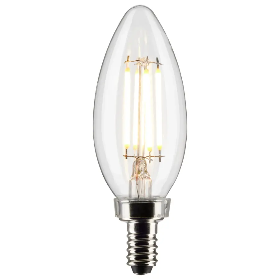 4 Watt B11 LED Filament - Clear - Candelabra Base - 2700K - 350 Lumens - 120 Volt - 2-Pack - Image 2