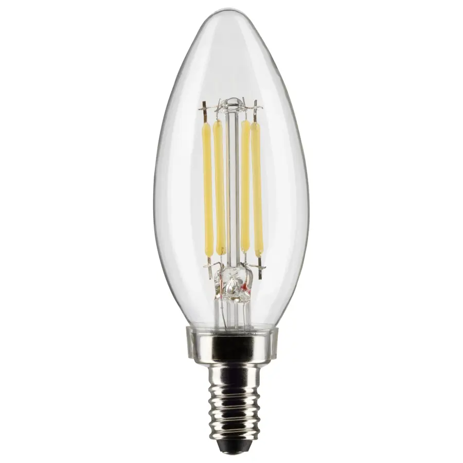 5.5 Watt B11 LED Filament - Clear - Candelabra Base - 5000K - 500 Lumens - 120 Volt - 2-Pack - Image 1