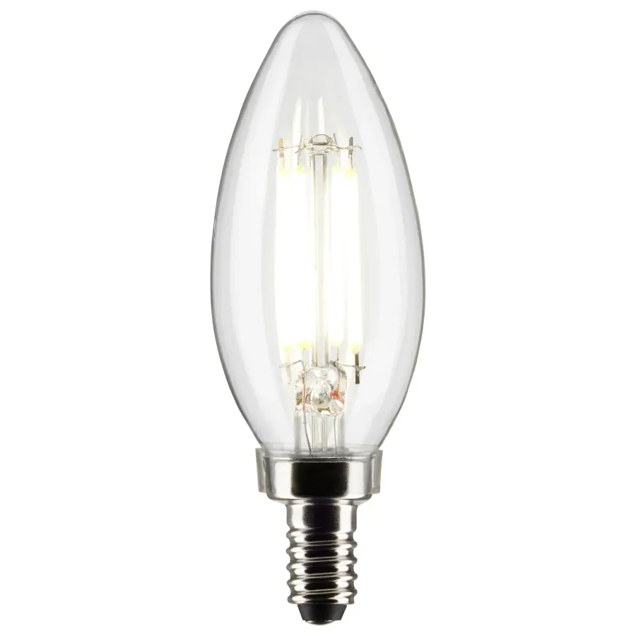 5.5 Watt B11 LED Filament - Clear - Candelabra Base - 5000K - 500 Lumens - 120 Volt - 2-Pack - Image 2