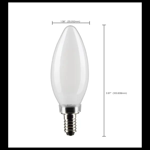 5.5 Watt B11 LED Filament - Frosted - Candelabra Base - 2700K - 500 Lumens - 120 Volt - 2-Pack - Image 6