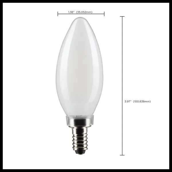 5.5 Watt B11 LED Filament - Frosted - Candelabra Base - 5000K - 500 Lumens - 120 Volt - 2-Pack - Image 6