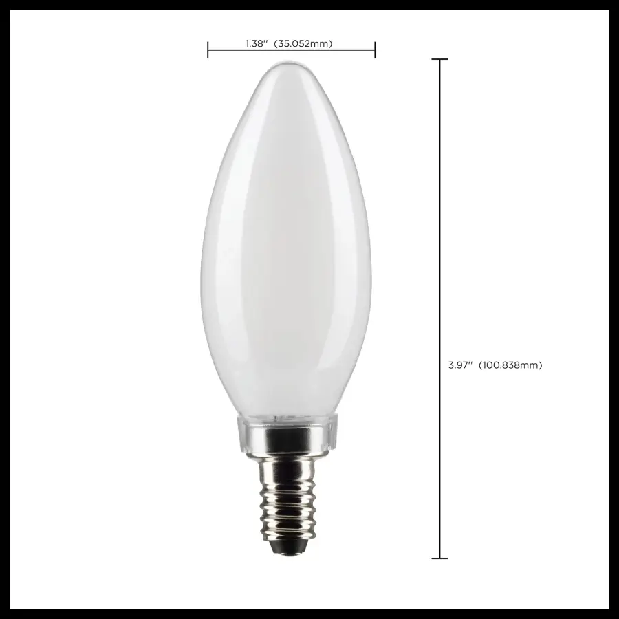 5.5 Watt B11 LED Filament - Frosted - Candelabra Base - 5000K - 500 Lumens - 120 Volt - 2-Pack - Image 6