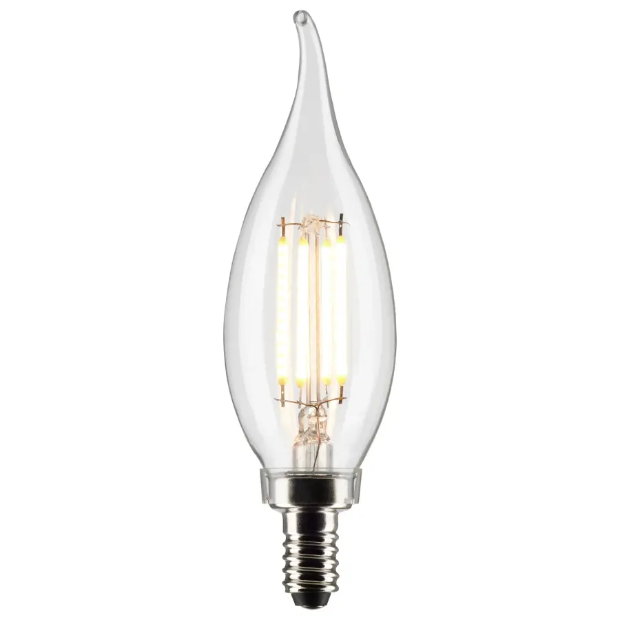 3 Watt CA10 LED Filament - Clear - Candelabra Base - 2700K - 200 Lumens - 120 Volt - 2-Pack - Image 2