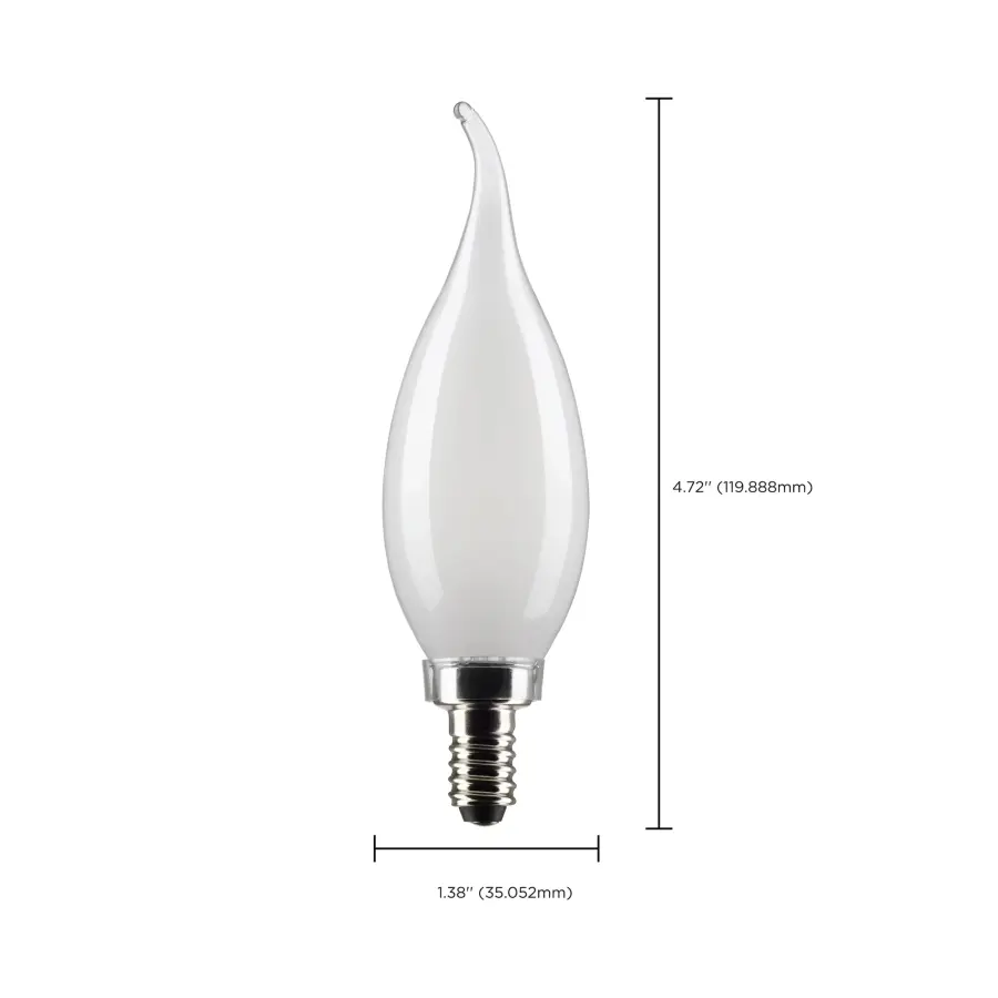 5.5 Watt CA10 LED Filament - Frosted - Candelabra Base - 2700K - 500 Lumens - 120 Volt - 2-Pack - Image 6