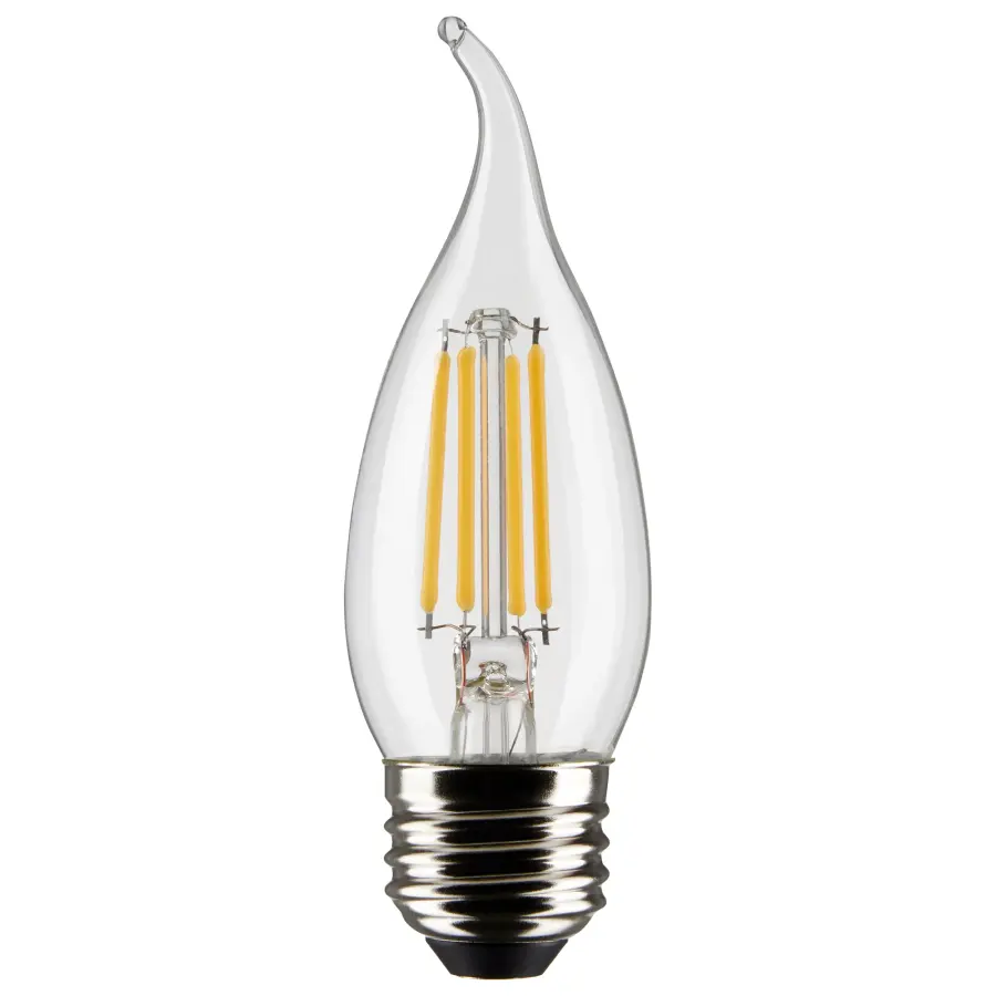 4 Watt CA10 LED Filament - Clear - Medium Base - 2700K - 350 Lumens - 120 Volt - 2-Pack - Image 1