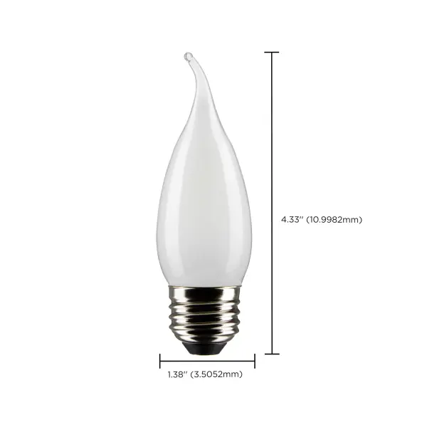 5.5 Watt CA10 LED Filament - Frosted - Medium Base - 2700K - 500 Lumens - 120 Volt - 2-Card - Image 7