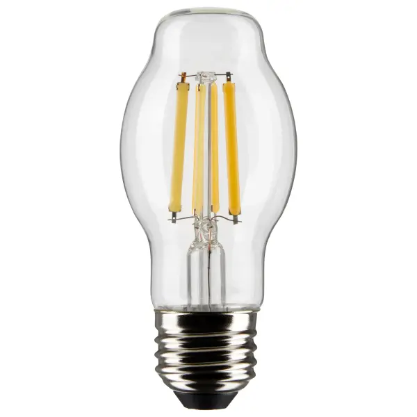 Satco's 8-watt, BT15 bulb with a medium base is dimmable and offers warm white light with a 300 degree beam spread. Wet rated for use in kitchens and bathrooms, the carded 2-pack is suitable for retail display. Elegant and long-lasting, this clear bulb delivers 15,000 hours of exceptional illumination.