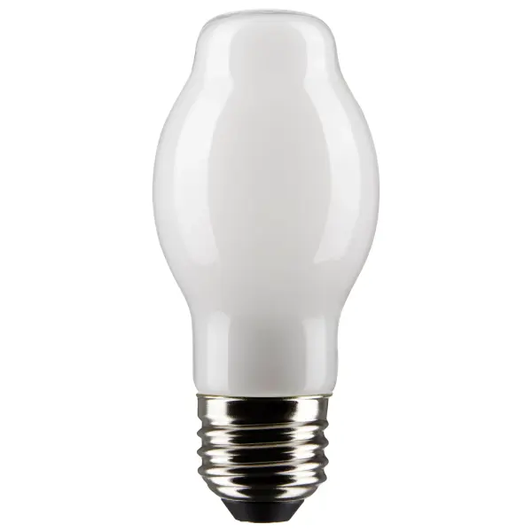Satco's 8-watt, BT15 bulb with a medium base is dimmable and offers warm white light with a 320 degree beam spread. Wet rated for use in kitchens and bathrooms, the carded 2-pack is suitable for retail display. Elegant and long-lasting, this white bulb delivers 15,000 hours of exceptional illumination.