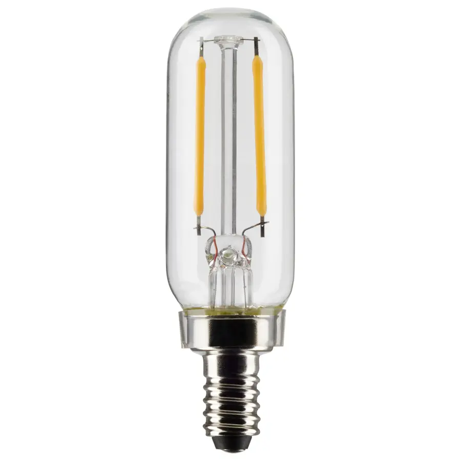 2.8 Watt T6 LED Filament - Clear - Candelabra Base - 2700K - 200 Lumens - 120 Volt - 2-Pack - Image 1