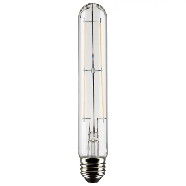 Satco's 8-watt, T9 LED bulb with a medium base is dimmable and offers warm white light with a 300 degree beam spread. Wet rated for use in kitchens and bathrooms, the carded 2-pack is suitable for retail display. Elegant and long-lasting, this clear bulb delivers 15,000 hours of exceptional illumination.