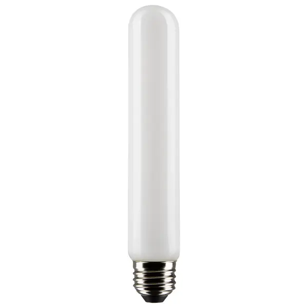 Satco's 8-watt, T9 LED bulb with a medium base is dimmable and offers warm white light with a 320 degree beam spread. Wet rated for use in kitchens and bathrooms, the carded 2-pack is suitable for retail display. Elegant and long-lasting, this frosted bulb delivers 15,000 hours of exceptional illumination.