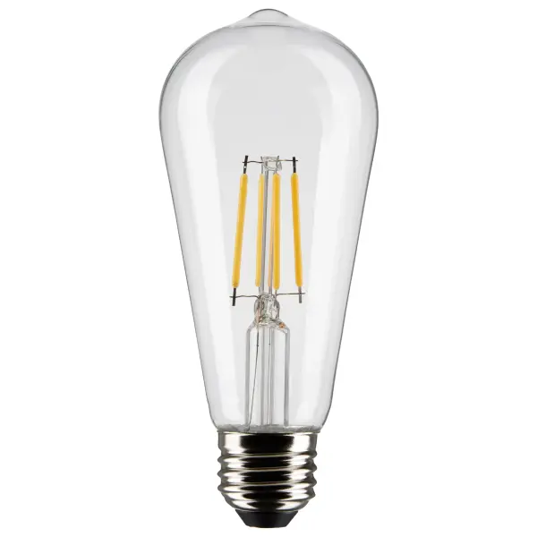 Satco's 5-watt, ST19 LED bulb with a medium base is dimmable and offers warm white light with a 300 degree beam spread. Wet rated for use in kitchens and bathrooms, the carded 2-pack is suitable for retail display. Elegant and long-lasting, this clear bulb delivers 15,000 hours of exceptional illumination.