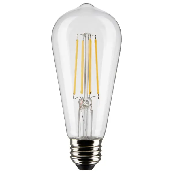 Satco's 8-watt, ST19 LED bulb with a medium base is dimmable and offers warm white light with a 300 degree beam spread. Wet rated for use in kitchens and bathrooms, the carded 2-pack is suitable for retail display. Elegant and long-lasting, this clear bulb delivers 15,000 hours of exceptional illumination.