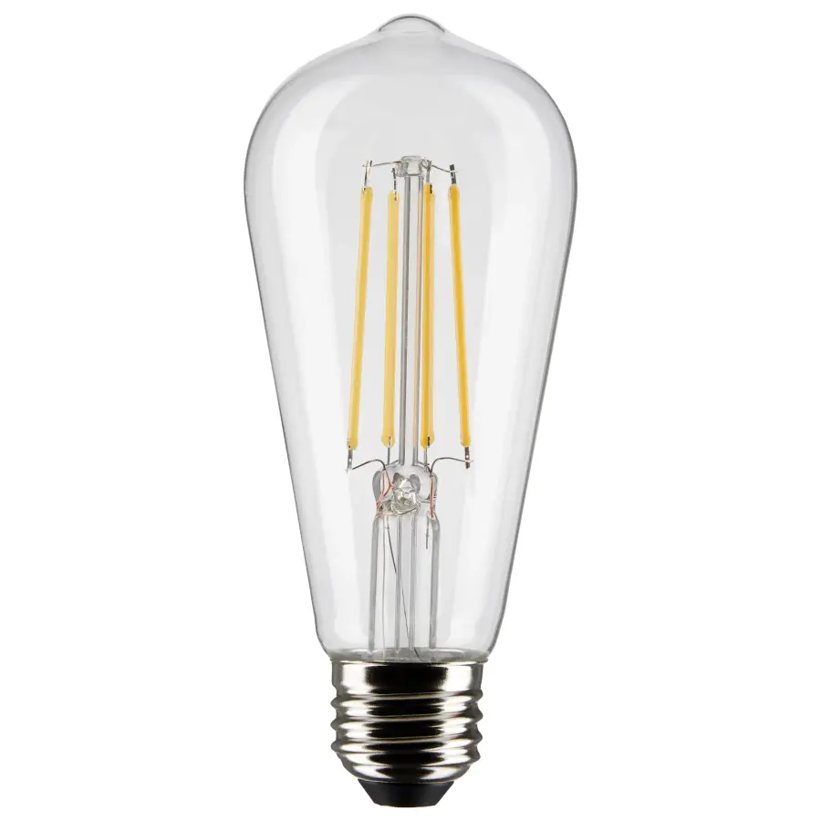 8 Watt ST19 LED Filament - Clear: Medium Base - 2700K - 800 Lumens - 2-Pack - Image 1