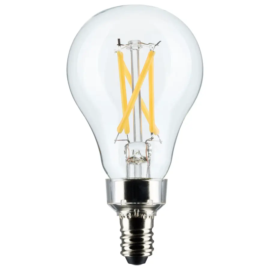 5.5 Watt A15 LED Filament - Clear - Candelabra Base - 2700K - 450 Lumens - 2-Pack - Image 1