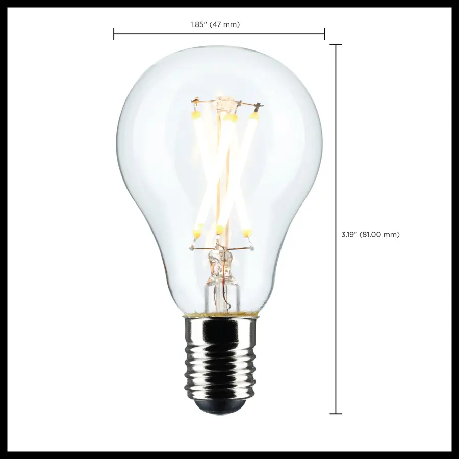 5.5 Watt A15 LED Filament - Clear - Candelabra Base - 2700K - 450 Lumens - 2-Pack - Image 6