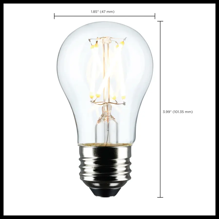 5.5 Watt A15 LED Filament - Clear - Medium Base - 2700K - 450 Lumens - 2-Pack - Image 6