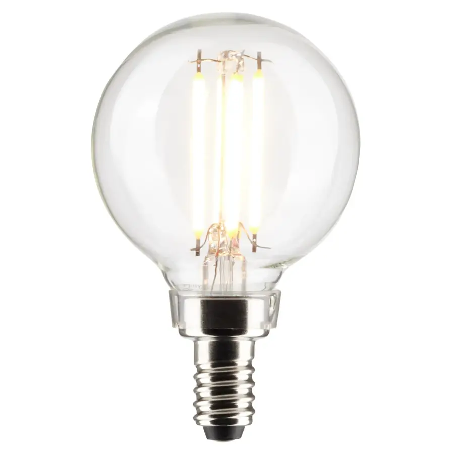 4 Watt G16.5 LED Filament - Clear - Candelabra Base - 5000K - 120 Volt - 2-Pack - Image 2