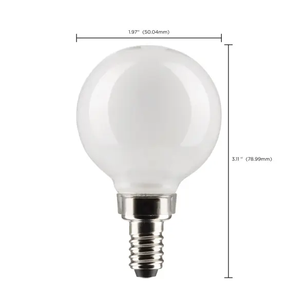 4.5 Watt G16.5 LED Filament - White - Candelabra Base - 5000K - 120 Volt - 2-Card - Image 7