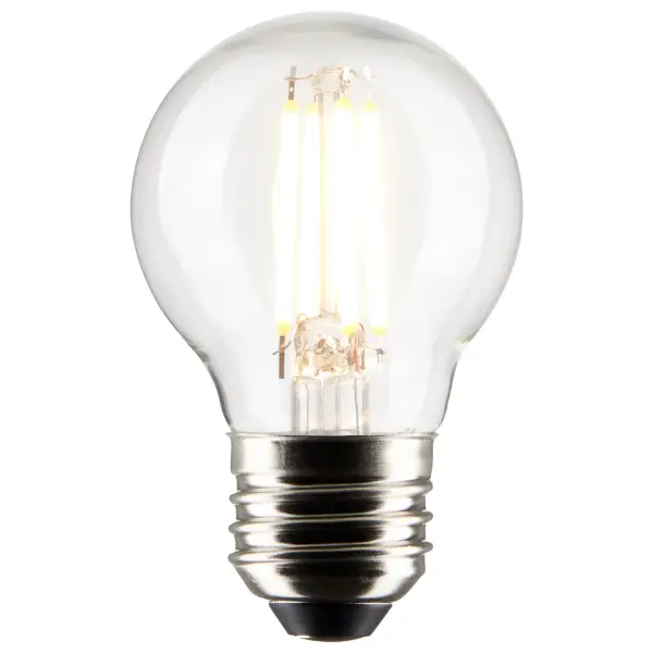 SATCO NUVO's 4-watt clear, LED G16.5 bulb with a medium base is dimmable and offers 5000K natural light. Wet rated for indoor and outdoor applications, the carded 2-pack is suitable for retail display. Elegant and long-lasting, this clear bulb delivers 15,000 hours of exceptional illumination. - alternate view