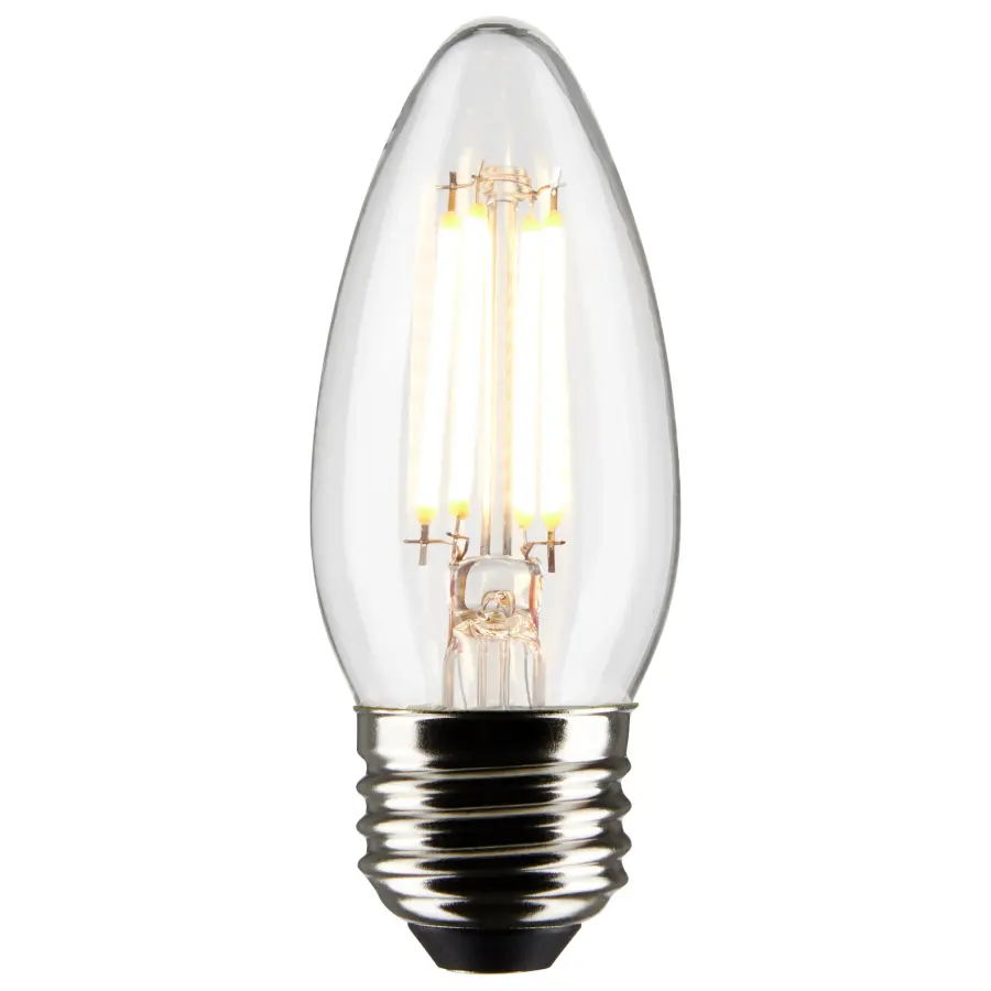4 Watt B11 LED Filament - Clear - Medium Base - 5000K - 120 Volt - 2-Pack - Image 2