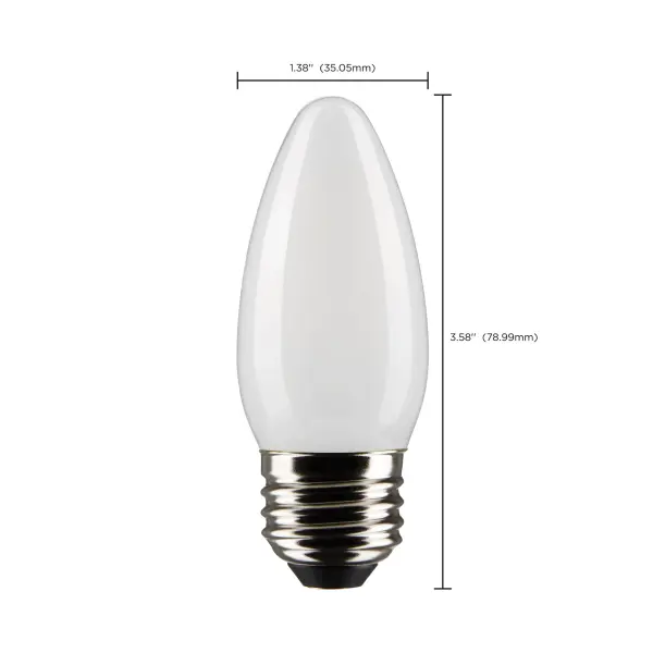 4 Watt B11 LED Filament - Frost Finish - Medium Base - 5000K - 120 Volt - 2-Pack - Image 7