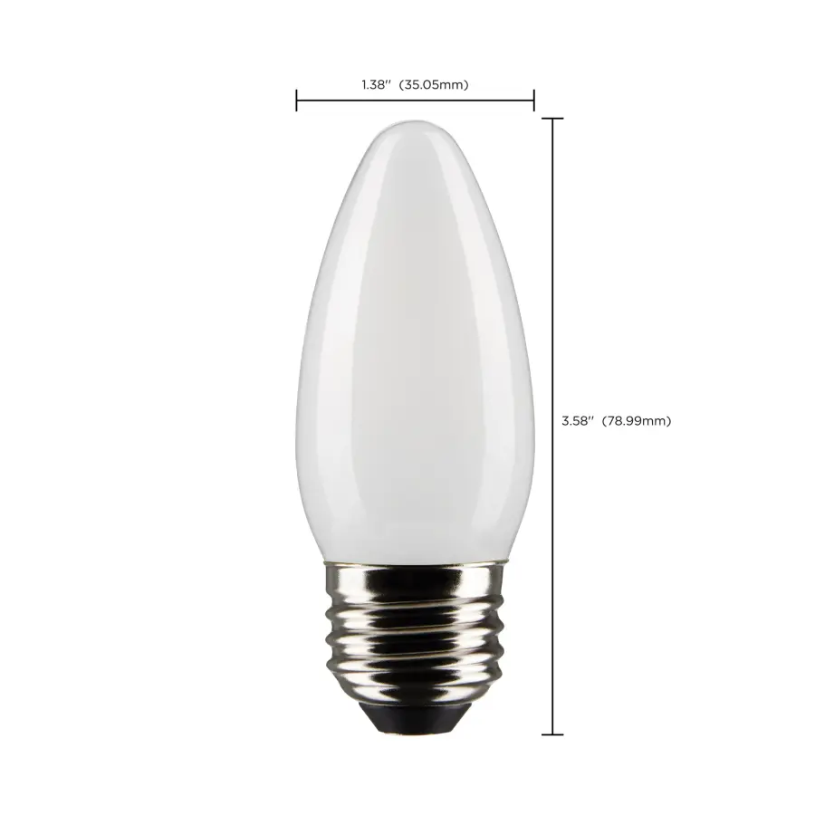 5.5 Watt B11 LED Filament - Frost Finish - Medium Base - 5000K - 120 Volt - 2-Pack - Image 7