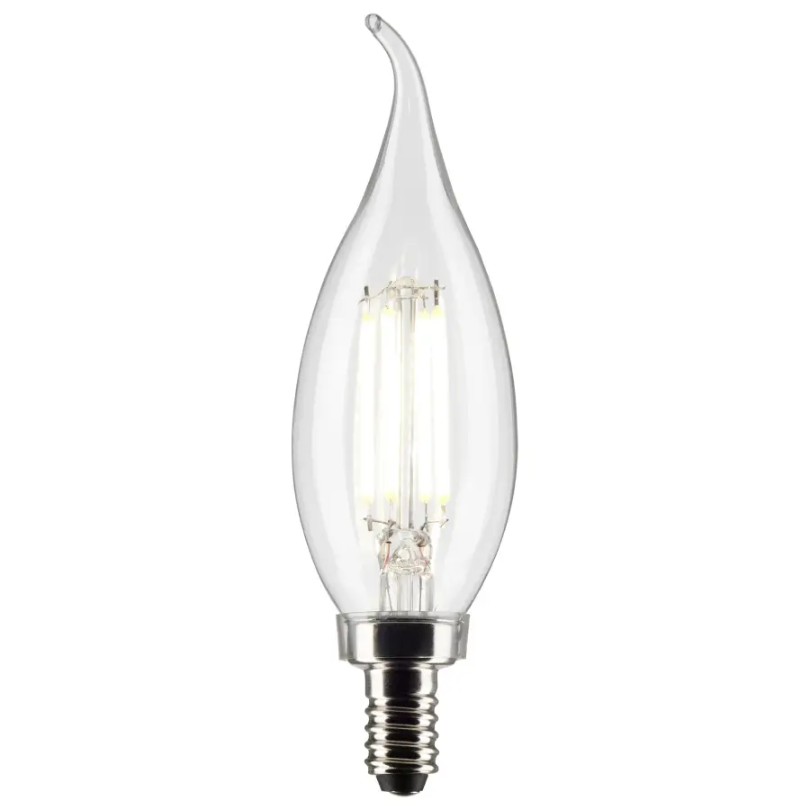 5.5 Watt CA10 LED Filament - Clear - Candelabra Base - 5000K - 120 Volt - 2-Card - Image 2