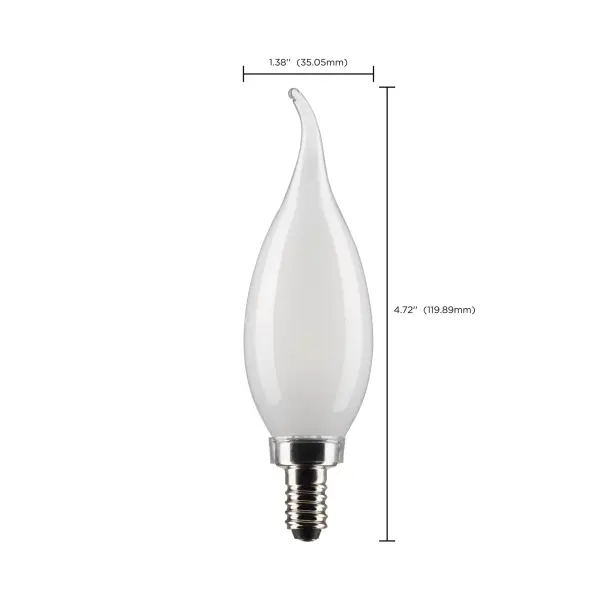 5.5 Watt CA10 LED Filament - Frost Finish - Candelabra Base - 5000K - 120 Volt - 2-Card - Image 7