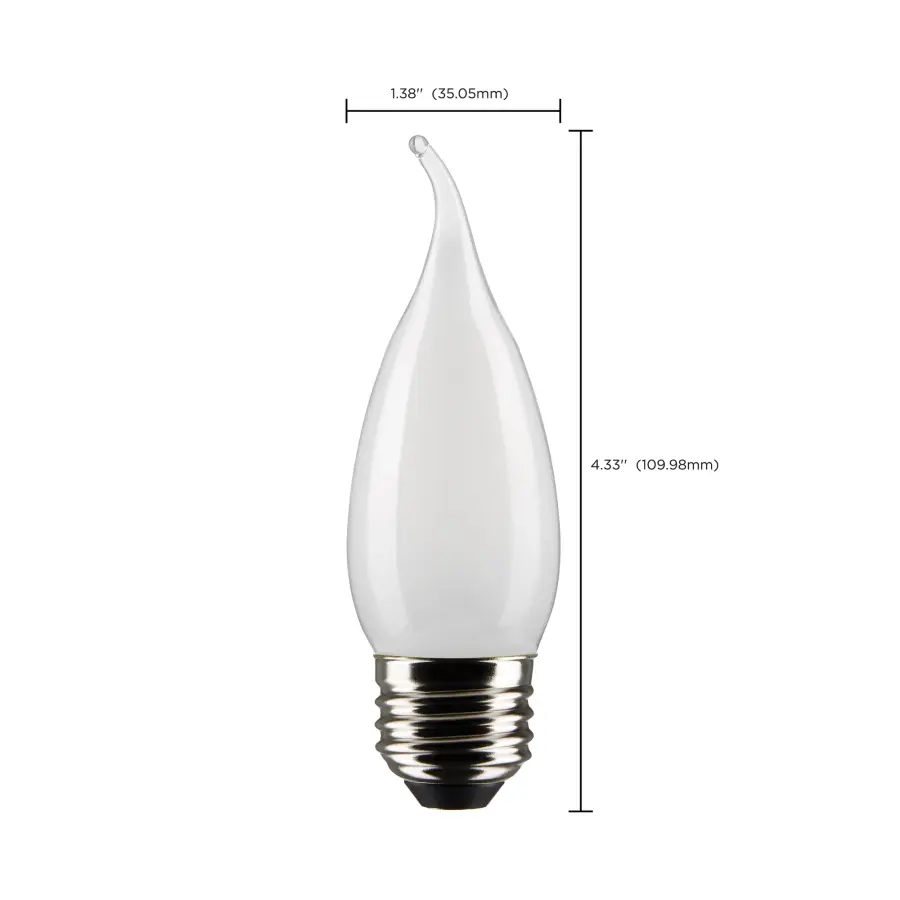 4 Watt CA10 LED Filament - Frost Finish - Medium Base - 5000K - 120 Volt - 2-Pack - Image 7