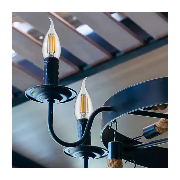 5.5 Watt CA10 LED Filament - Clear - Medium Base - 5000K - 120 Volt - 2-Card - Image 6